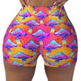 thumbnail image 2 of Haiem Magic Mushrooms No Front Seam Biker Shorts for Women Yoga Workout Gym Bike Shorts with Tummy Control Moisture-Wicking-X-Large, 2 of 9