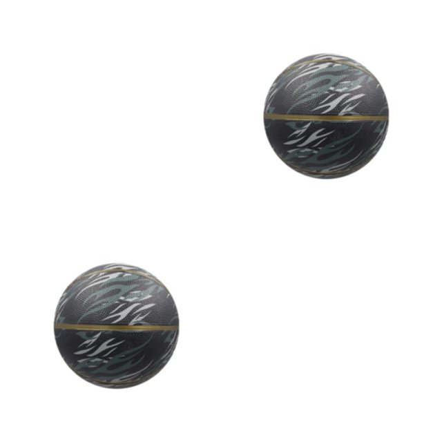 Transemion Elastic Unisex 7 Basketball Balanced Inner Pressure No Leakage PU Training Basketball Match Black- size 5 2Set