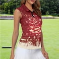 thumbnail image 2 of Yuyamidu Xmas Tree Womens Golf Shirt Zip Up Collared Shirts Breathable Sleeveless Tennis Athletic Tank Top for Women Red Christmas Golf Activewear Clothes Size XS, 2 of 8