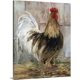 thumbnail image 1 of Cuadro decorativo lienzo pintura gallo de granja cresta roja plumas marrones y blancas fondo madera desgastada, arte rústico campestre vertical, decoración para cocina, comedor y cabaña, 1 of 6