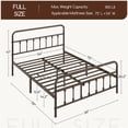thumbnail image 7 of Topeakmart Metal Bed Frame Spindle Headboard and Footboard, Bronze, Full, 7 of 7