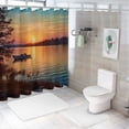 thumbnail image 7 of Pratyus Sunset Boats Impressionist Painting Modern Waterproof Shower Curtain for Country Cottage & Farmhouse Bathroom Decor 100% Polyester Fiber with Hooks 69x72, 7 of 7