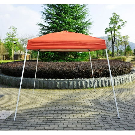 Outsunny 8' x 8' Slant Leg Easy Pop-Up Tent - Rust Red