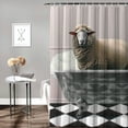 thumbnail image 2 of Orinice Surreal Sheep Bathroom Decor Set Colorful Luxurious Graphic Print Polyester Fabric Fashion Shower Curtain with Hooks 60x72, 2 of 7