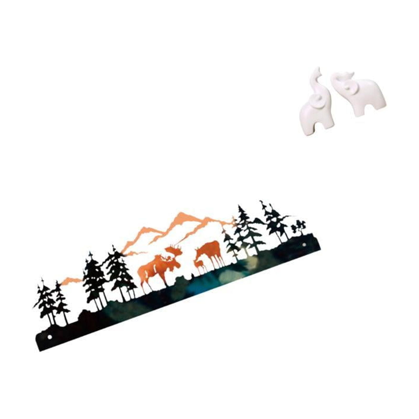 CoudarTitie Deer Elephant Wall Sculpture Hanging for Garden Fence Outdoor Indoor Porch Tabletop Decoration Unique Animal Statues Figurines Entrance Office Bedroom