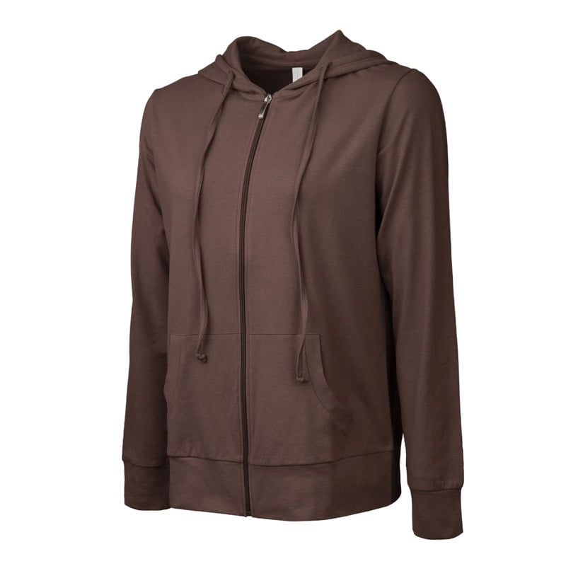 Women’s Full Zip Up Hoodie with Packets Lightweight Cotton Blend Drawstring Regular & Plus Size Casual Zipper Hooded Sweatshirt Womenswear Activewear