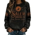 thumbnail image 5 of Salem Broom Company Sweatshirt for Women Halloween Witch Spooky Season Sweatshirt Crewneck Hocus Pocus Holiday Pullover Dark Gray S, 5 of 5
