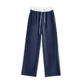 thumbnail image 3 of PInxai Sweatpants for Women Drawstring Elastic Waisted Loose Casual Workout Pants Comfy Trousers with Pockets,Navy,XS, 3 of 6
