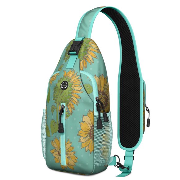 Sac à Dos en Bandoulière avec Citation Inspirante de Tournesol, Sac de Jour Léger et Durable à Porter en Travers, Sangle Ajustable, Multiples Compartiments pour les Déplacements Quotidiens et le Gym