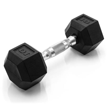 10lbs Coated Hex Dumbbell with Contoured Handle