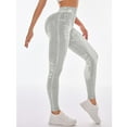 thumbnail image 5 of Ovticza High Waisted Skinny Butt Lifting Jeans Leggings Tummy Control Jeggings for Women with Pockets Light Gray L, 5 of 7