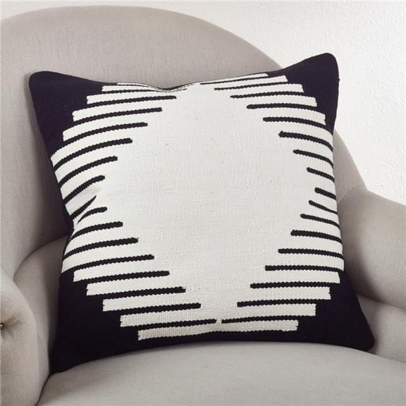 Saro Lifestyle Kilim Geometric Design Down Filled Decorative Throw Pillow