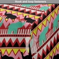 thumbnail image 4 of Animal Dog Crate Cover, Abstract Pattern of an Animal Silhouette on a Background of Zigzags, Easy to Use Pet Kennel Cover Small Dogs Puppies Kittens, 7 Sizes, Vermilion and Multicolor, by Ambesonne, 4 of 6
