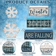 thumbnail image 4 of Letrero decorativo Yuntau, 6 unidades, bloques de madera con forma de copo de nieve de invierno, 4 of 8