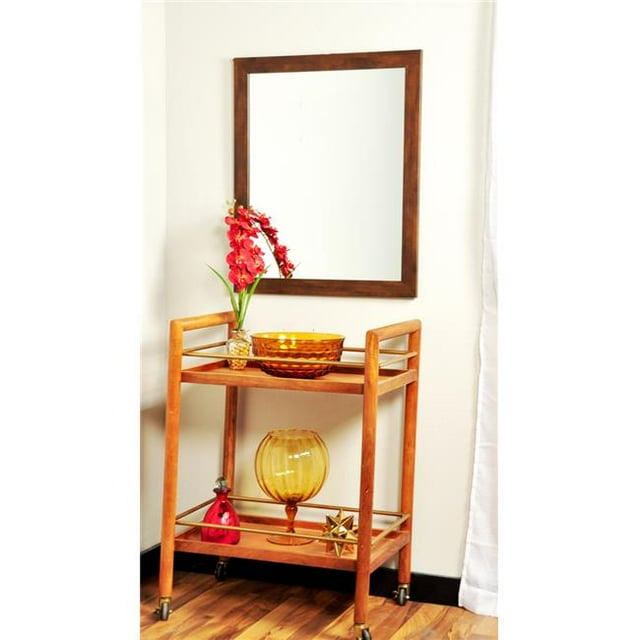 American Made Moderne Moka Brun Encadré Miroir Mural 25 x 30 Po. BM061M