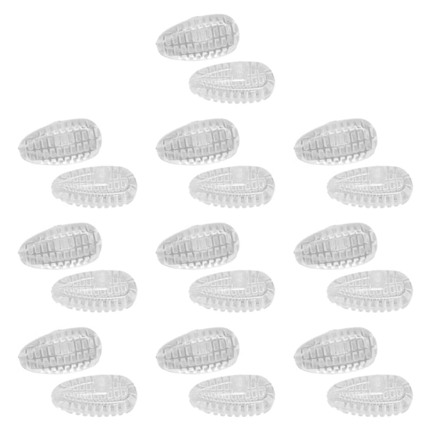 20 almohadillas nasales de silicona para gafas, cómodas y transparentes, kit de repuesto antideslizante. Suave