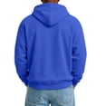 thumbnail image 3 of Mens Pullover Hoodie Solid Long Sleeve Casual Hooded Sweatshirt Drawstring Gym Top Front Pocket Soft Warm Cozy Top Blue XL, 3 of 5