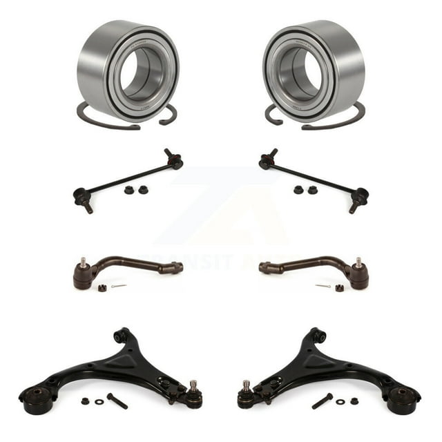 Transit Auto Front Bearing Lower Control Arm with Ball Joint Outer Tie Rod Sway Bar Stabilizer Link Kit (8Pc) for Car 2014 Hyundai Sonata GAS engine Without Sport Suspension Left Right Side K7T-108243