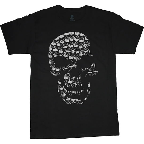 Decked Out Duds Mens Graphic Tee Skull Made of Skulls Tshirt