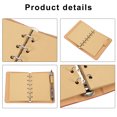 thumbnail image 5 of Uxcell 6 Ring Binder Cover, 1 Pack A7 kraft Leather Notebook Binder Mini Refillable Loose Leaf Personal Planner with 50 Sheets Paper, Orange, 5 of 7