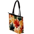 thumbnail image 3 of Thanksgiving Canvas Leather Mix Hand-held Bag Twill Sponge Jeanette 30x10.5x39cm/11.8x4.1x15.4in, 3 of 5