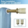 thumbnail image 2 of Urbanest 1" Hammered Adjustable Curtain Rod with Designer Finials — Heavy-Duty Metal Telescoping Rod, Easy Install, 28"–48″, Gilded French White, 2 of 6