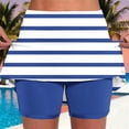 thumbnail image 5 of Skort Shorts Women, Striped Print High Waisted Golf Skirts with Pockets Athletic Casual Tennis Mini Skirt (M, Blue), 5 of 6