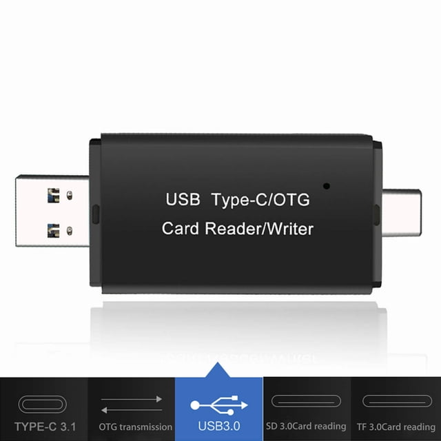 SANOXY Adaptateur 3 en 1 Type C Micro USB & USB OTG Lecteur de Carte SD TF