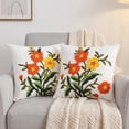 thumbnail image 7 of REGALWOVEN Floral Embroidered Decorative Throw Pillow Covers Set of 2, Farmhouse Flower Pattern Flower-6 18" x 18", 7 of 7