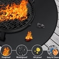 thumbnail image 3 of Alfombrilla para fogatas de 36'' para fogatas en una sola estufa, alfombrilla redonda ignífuga debajo de la parrilla, almohadilla impermeable a prueba de aceite para barbacoa para terraza, patio y cés, 3 of 5