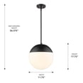 thumbnail image 6 of Golden Lighting Dixon 1-light 12in Pendant and Matte Black shade and Opal Glass, 6 of 6