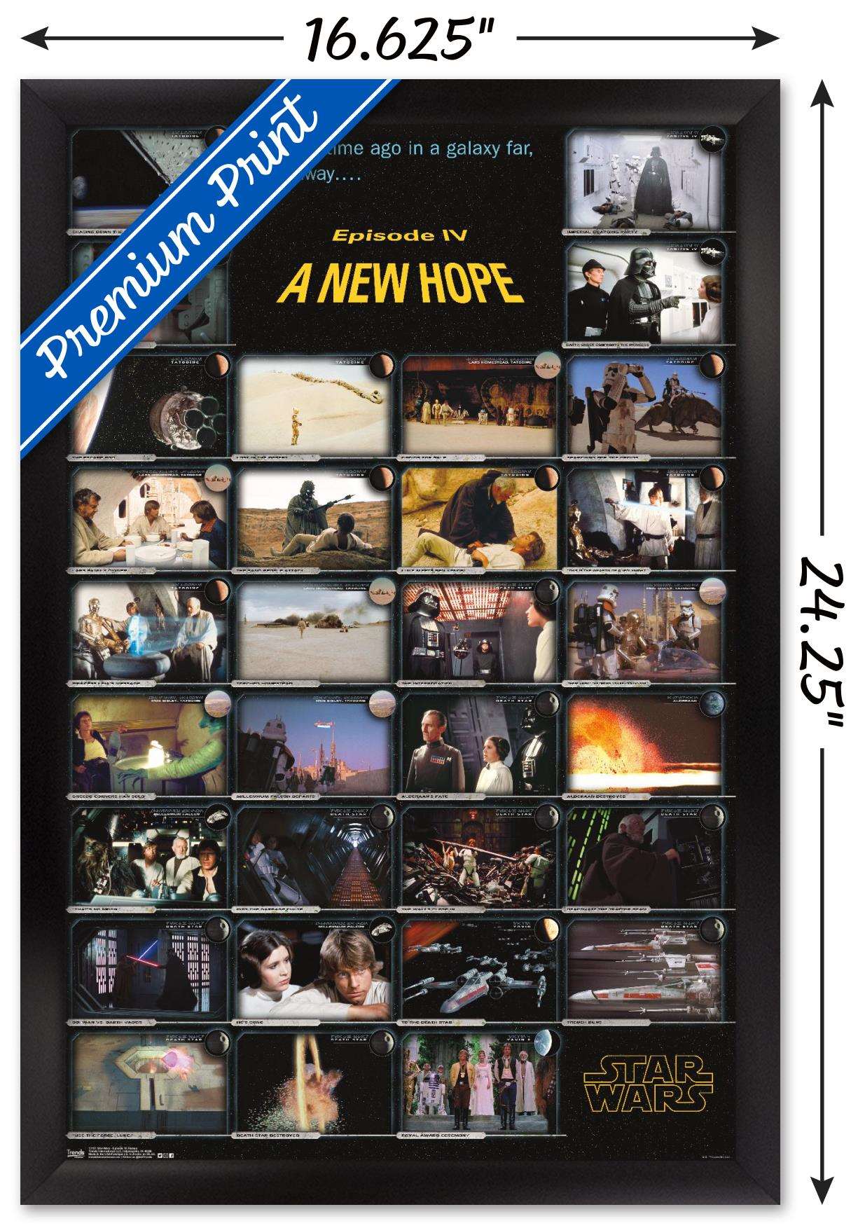 Star Wars: A New Hope - Frames Wall Poster, 14.725" x 22.375", Framed