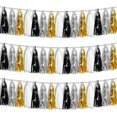 thumbnail image 1 of Fleco con forma de guirnalda con borlas Hysilla, 45 unidades, color negro, dorado y plateado, 1 of 3