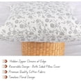 thumbnail image 3 of Floral Pillow Covers Vintage Flower Cushion Covers Rustic Grand Millennial Style Pillow Cases for Throw Pillows Home Decor for Sofa Couch Bed 20 x 20 inch Set of 2 Cream White & Grey Botanical Design, 3 of 8