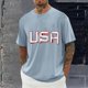 thumbnail image 1 of Tops para hombre, blusas y camisas de cuello redondo y manga corta para hombre, blusas casuales de moda con cuello redondo y estampado para hombre, blusas de poliéster para hombre., 1 of 5
