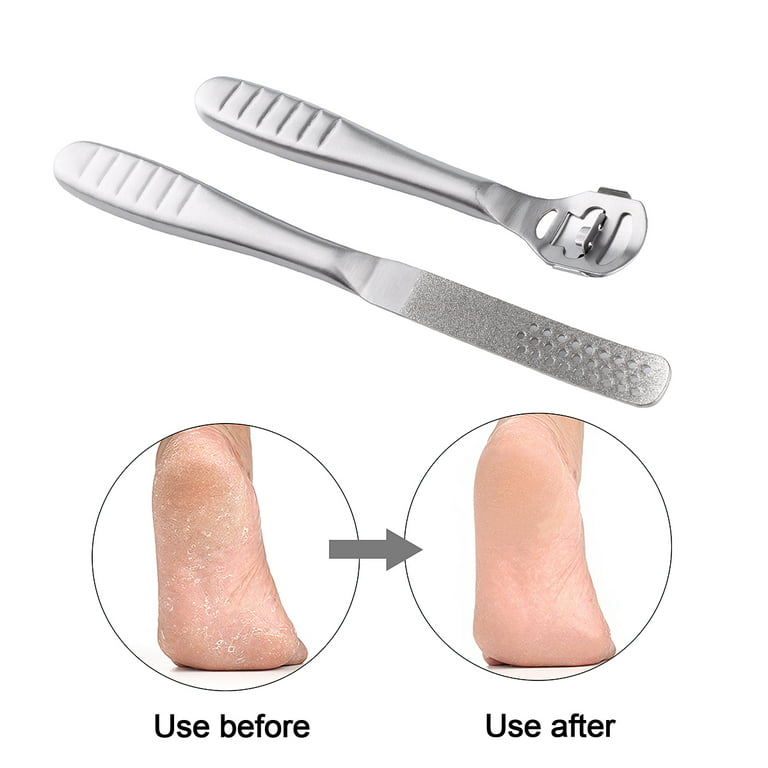 COMGO Metal Pedicure Foot File Callus Remover for Feet (1  Piece),Double-Side Foot Scrubber Foot Scraper for Dead Skin Professional  （Black)）