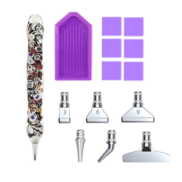 Manchado Roscada 5D Diamond Stylus Pen Punta Metal DIY Con Accesorios