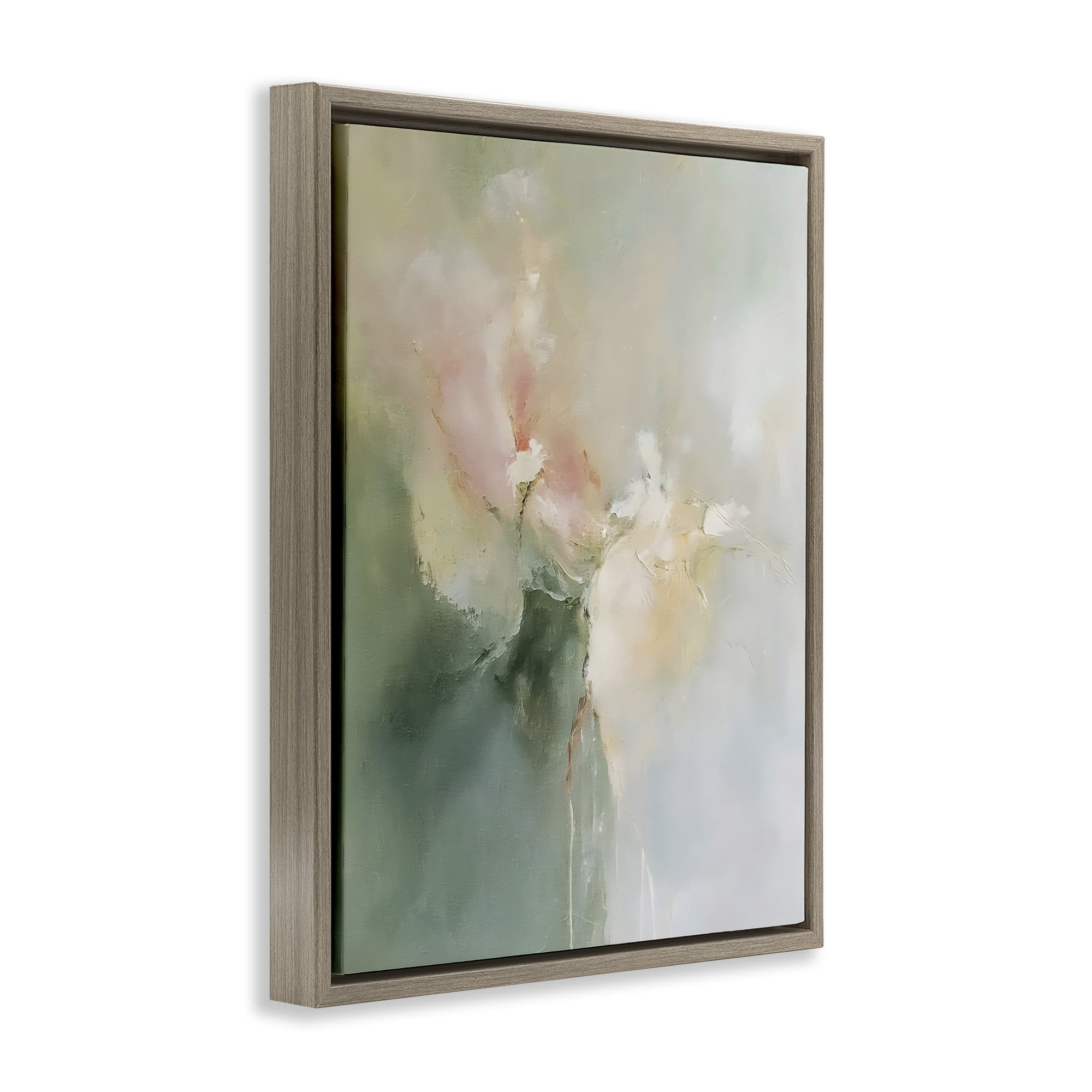 Stupell Industries Ethereal Brushwork Abstraction Brown Framed Floater Canvas Wall Art, design by Riley B