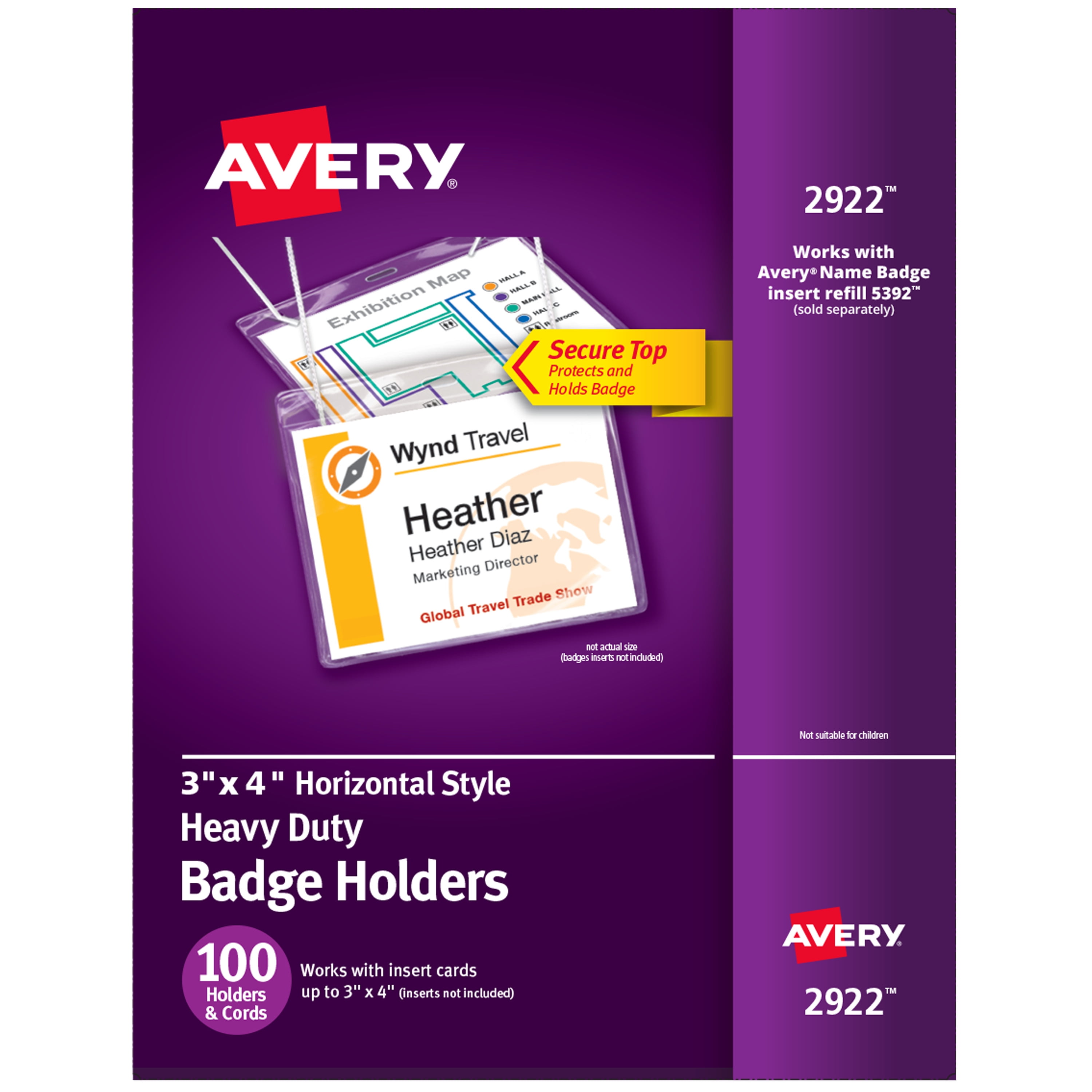 Durable Pin Name Badges - 40 X 75 Mm Clear Plastic, Pack Of 100, Curved Pin For Safety