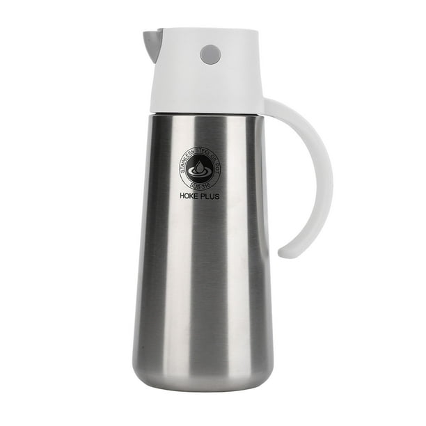 Destino de acero de acero inoxidable, bote dispensador de aceite con tapa automática de 750ml, Botella de Almacenamiento de aceite A Prueba de Fugas, dispensador de aceite de
