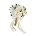 thumbnail image 4 of Ramo de novia, ramo de novia, flores artificiales realistas, flores decorativas para sujetar. Blanco, 4 of 9