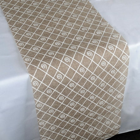 

Natural Stripe Design Faux Burlap Table Runner ( 14 inch x 108 inches )