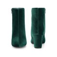 thumbnail image 5 of BLISSFUL STEP Women's Ankle Boots Round Toe Chunky Heels Side Zip Velvet Booties Green 6, 5 of 6