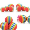 thumbnail image 5 of 10Pcs Red Rainbow Cat Toy Balls Soft EVA Foam Interactive Indoor Kittens Favorite Toys Small Dogs Puppies Toy Balls Bulk Activity Chase Quiet Play Sponge Ball, 5 of 9