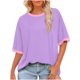thumbnail image 3 of Chaqueta deportiva,Blusa informal de manga corta para mujer, cuello redondo, mezcla de poliéster y elastano, ajuste suave y cómodo, ideal para uso diario en casa, sopatenor, 3 of 8