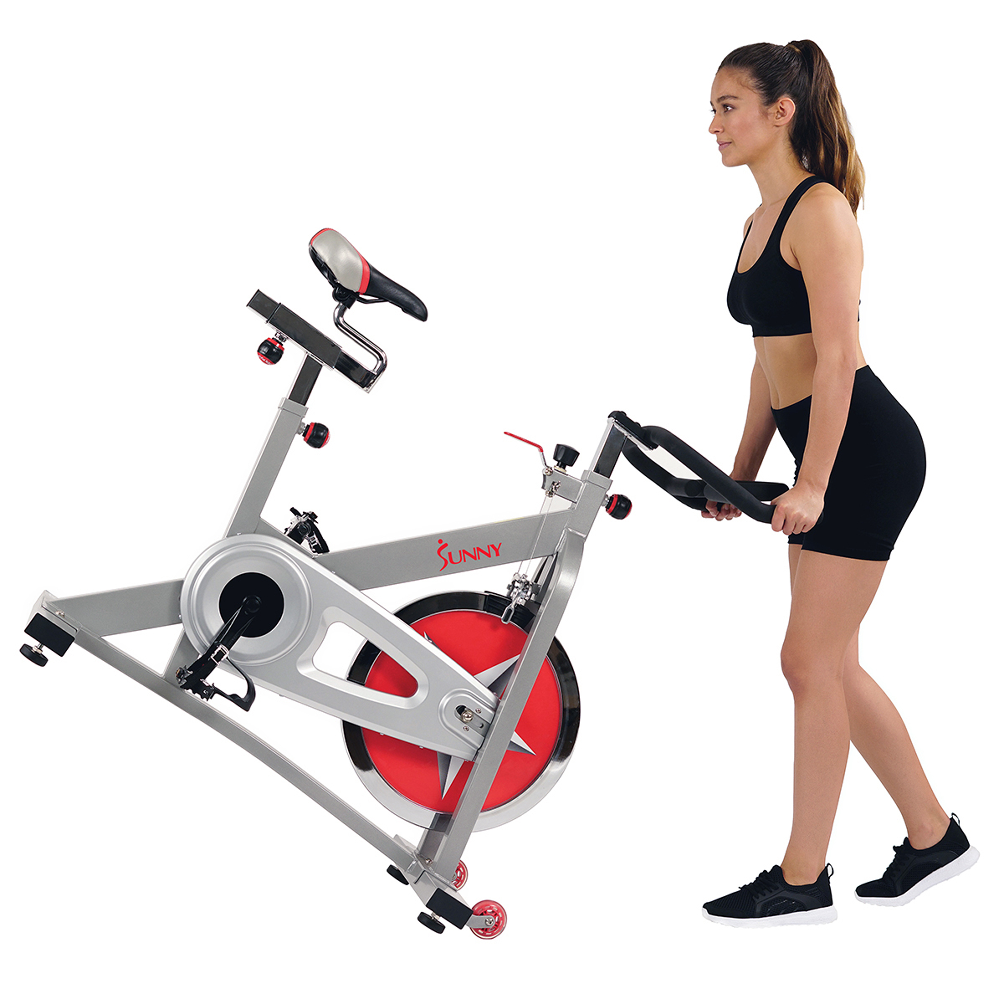 Sunny Health & Fitness Stationary Chain Drive 40 lb Flywheel Pro Indoor Cycling Exercise Bike Trainer, Workout Machine, SF-B901 - image 8 of 9