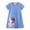 Sky Blue, variant on Dresses for Girls Coton Summer Short Sleeve Cartoon Print Casual Jerey Kids Outfits