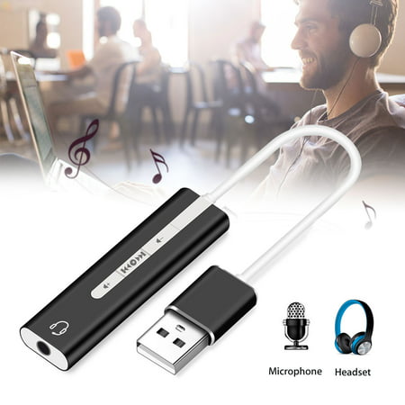Stereo USB Audio Adapter,EEEkit USB to 3.5mm Stereo Jack Headset Audio Adapter Cable,7.1 Channel External Sound Card,3.5mm TRRS