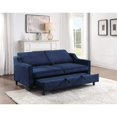 thumbnail image 3 of Lexicon Adelia Velvet Upholstered Convertible Studio Sofa in Navy, 3 of 9