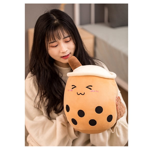 2 Pack de peluches en peluche Bubble Tea mignonnes, animal en peluche doux, tasse à lait